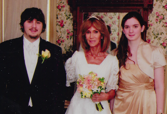 Anne-Marie with her children at her wedding