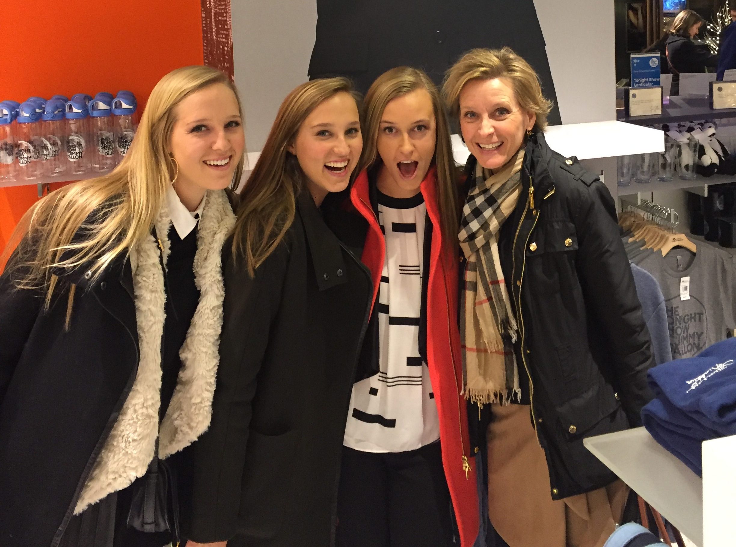 Lynn H and her three daughters shopping together