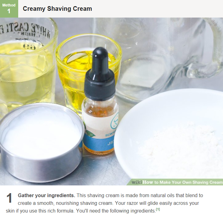 Three ways to make shaving cream yourself for Father's Day via WikiHow