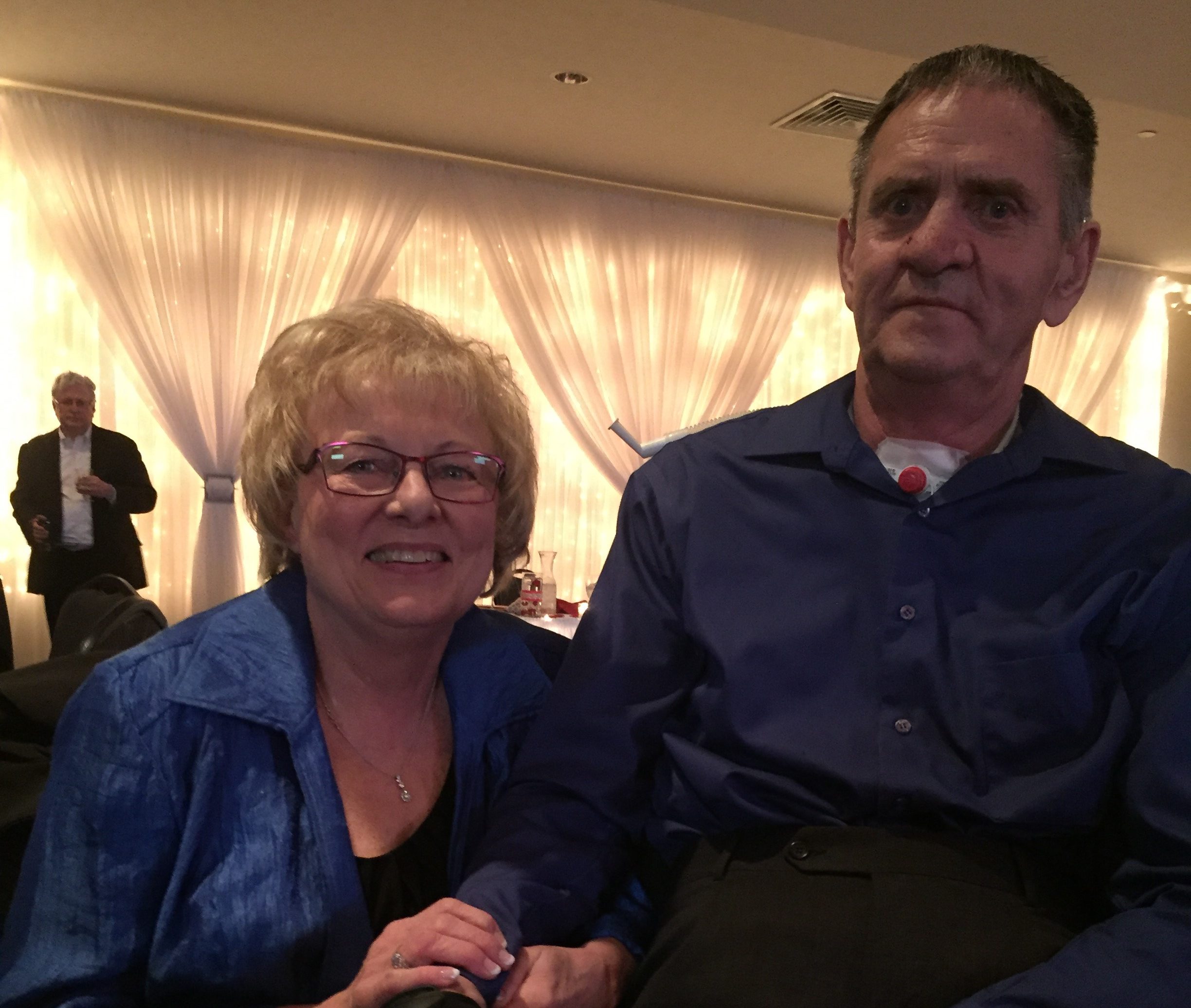 Linda Mickalowski and her husband at an event