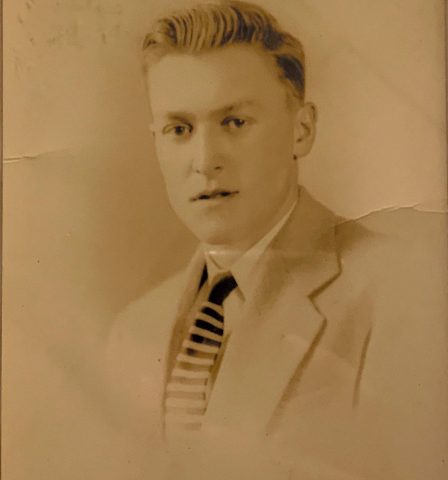 GP Gromacki sepia photo with him dressed up in suit and tie