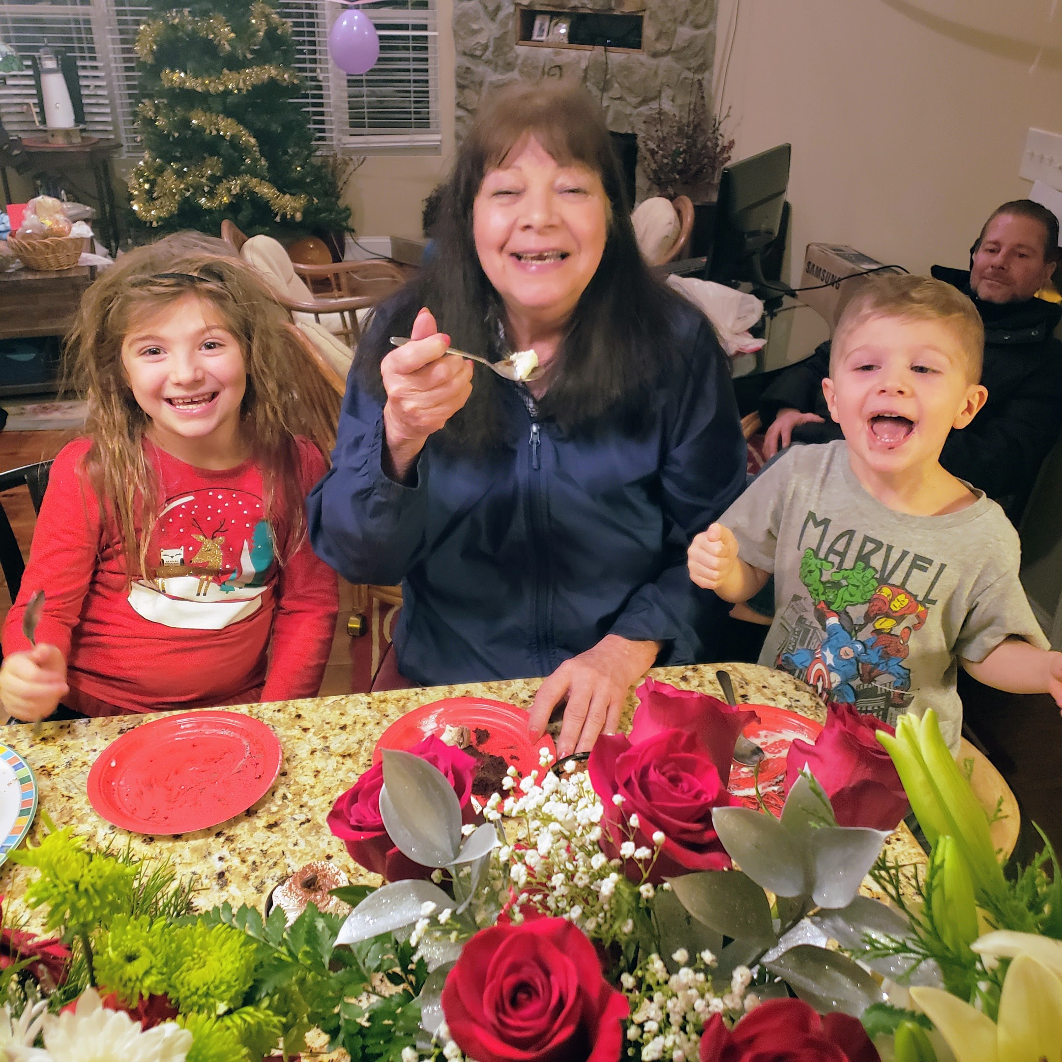 Jeanne Parrino with the grandbabies celebrating Christmas season