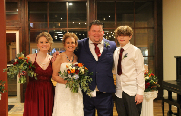 Carol and James Lankford wedding with the kids by their side