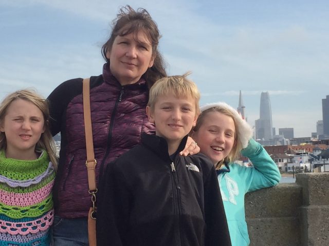 Alexandra Carnahan with her three kids on their trip to San Francisco