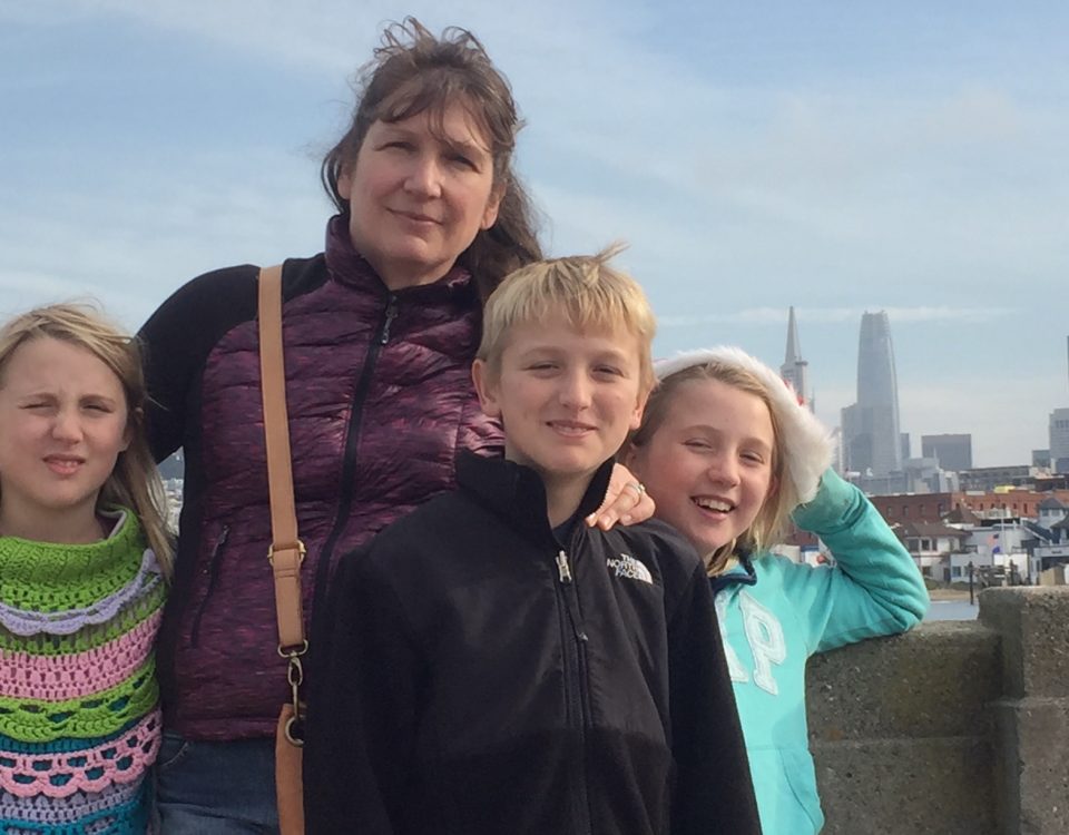 Alexandra Carnahan with her three kids on their trip to San Francisco