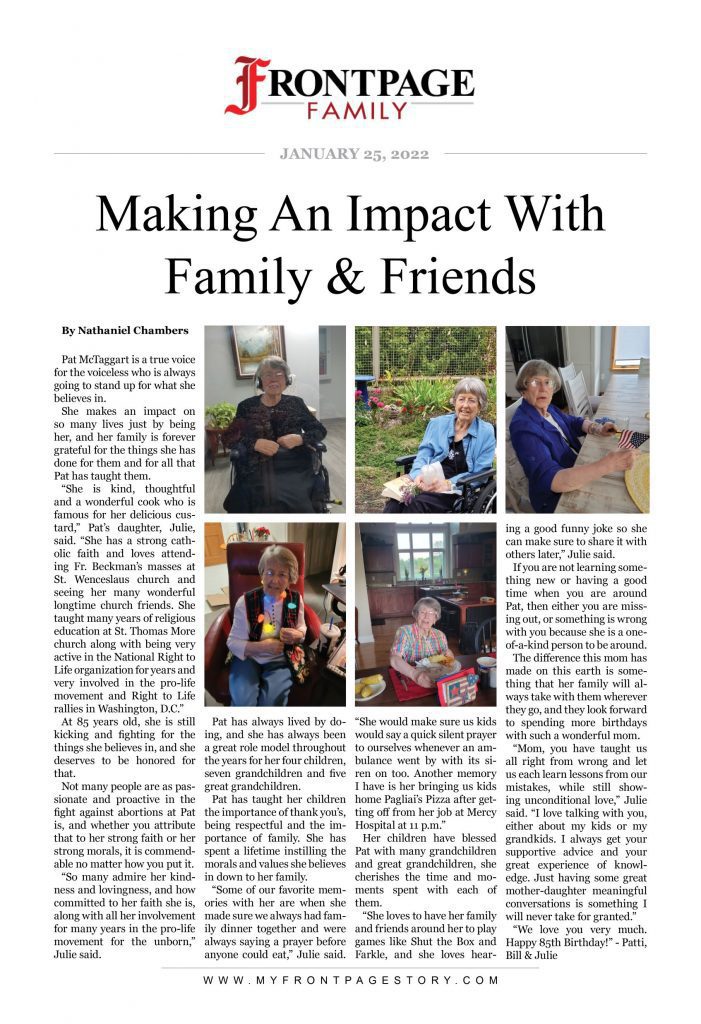 making an impact with family & friends