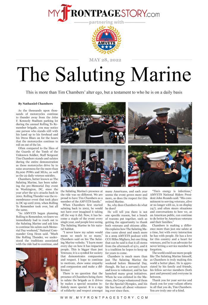 the saluting marine
