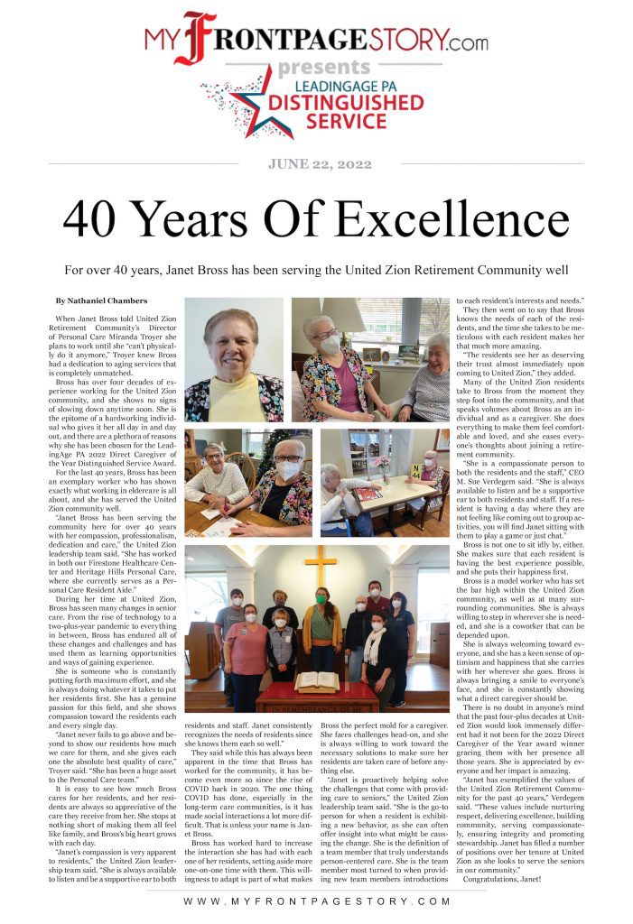 40 years of excellence