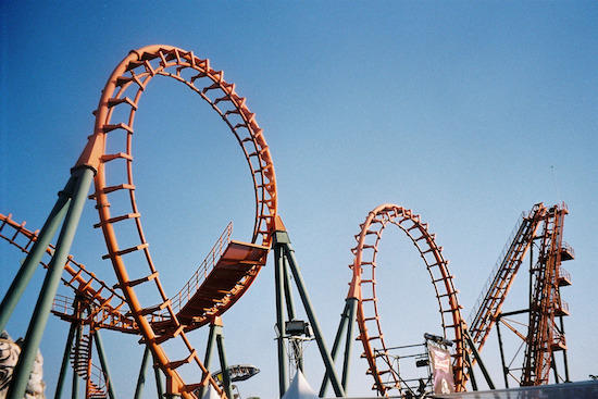 side winding roller coaster