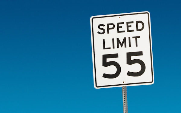 55 MPH speed limit sign