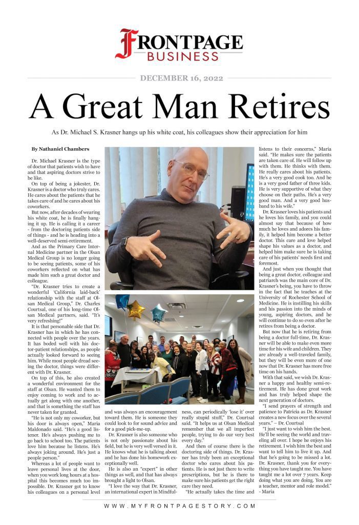 a great man retires