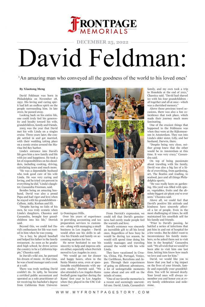 David Feldman: ‘An amazing man'