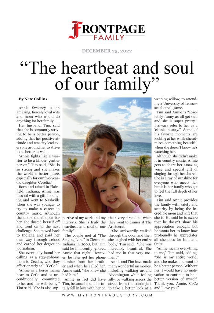 “The heartbeat and soul of our family”