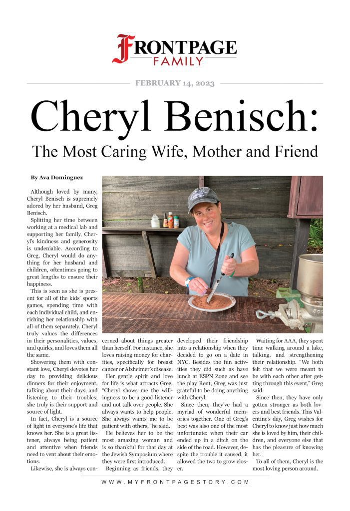 Cheryl Benisch: The Most Caring Wife, Mother and Friend