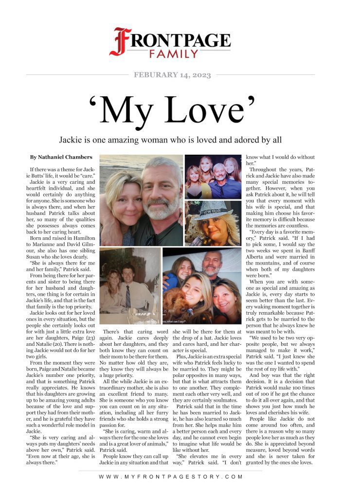 ‘My Love’: Jackie Butts