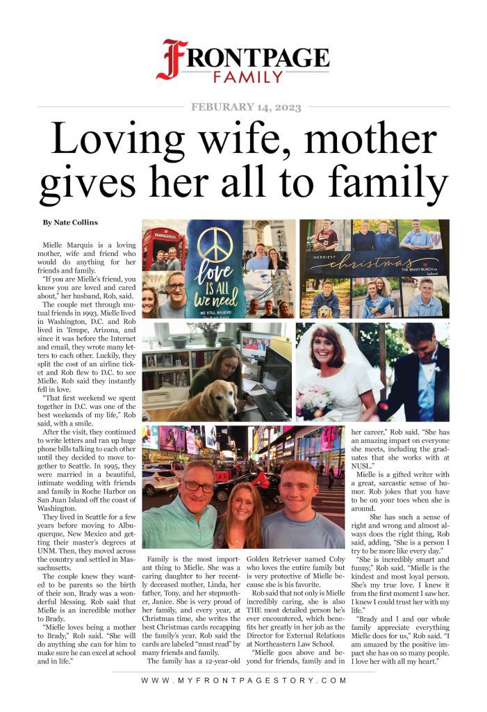Loving wife, mother gives her all to family
