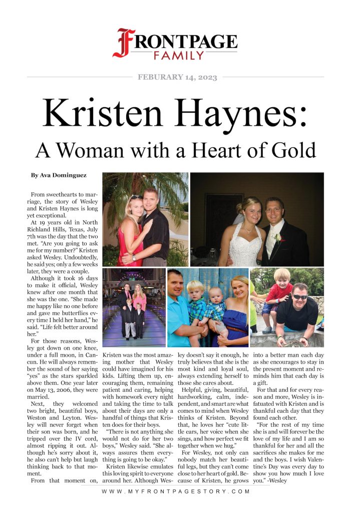 Kristen Haynes: A Woman with a Heart of Gold