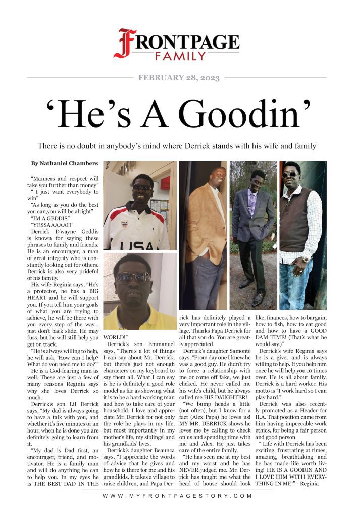‘He’s A Goodin’: Derrick Geddis