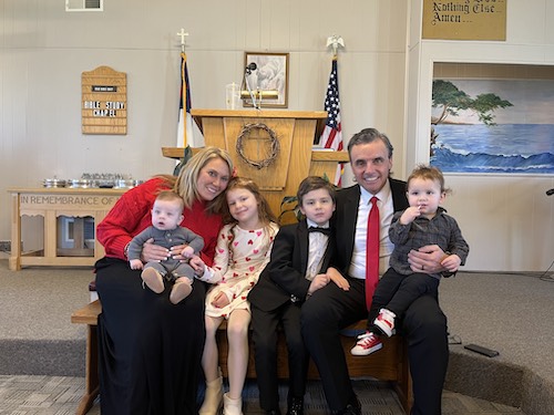 Aimee Morton family at church