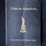 Citizenship test booklet titled 'I Am an American: WHAT EVERY CITIZEN SHOULD KNOW'