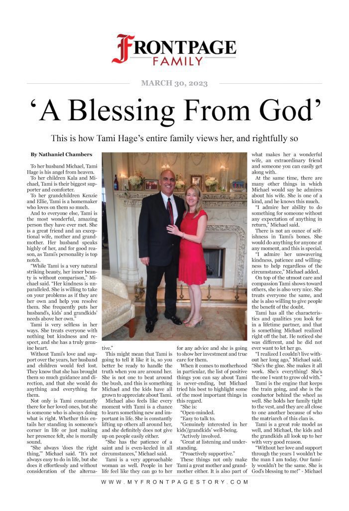 ‘A Blessing From God’: Tami Hage