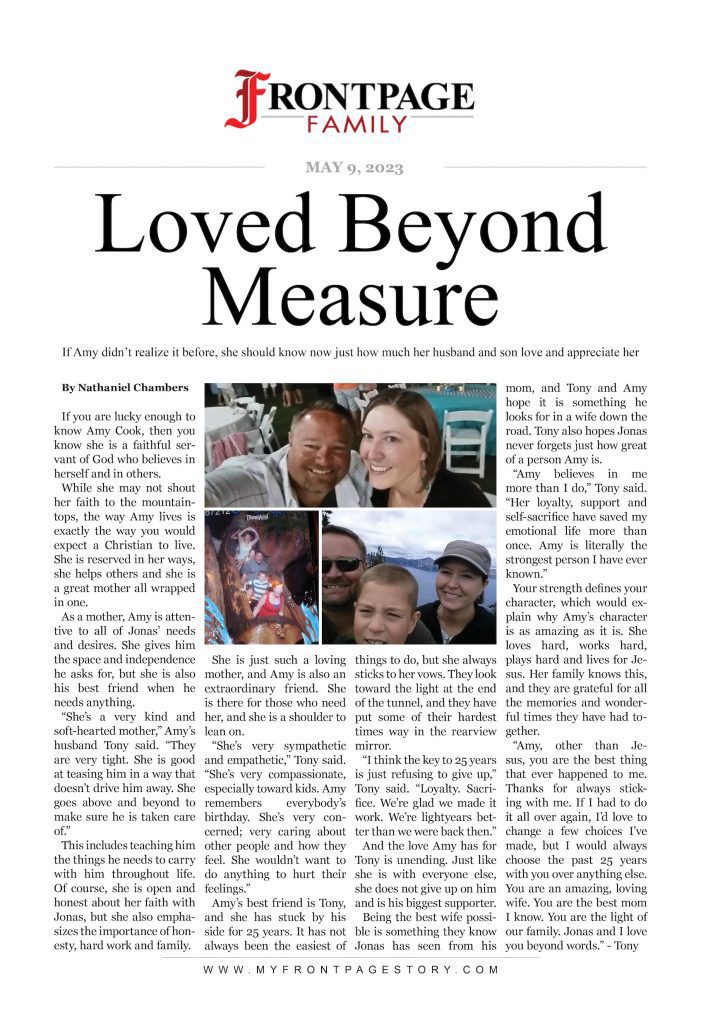Loved Beyond Measure: Amy Cook