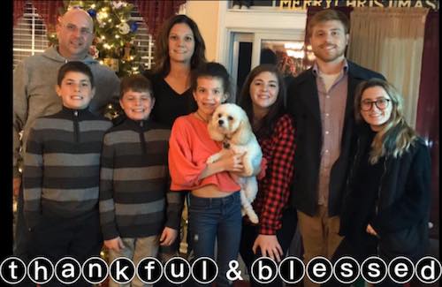 Christi McManus and her family together feeling thankful and blessed