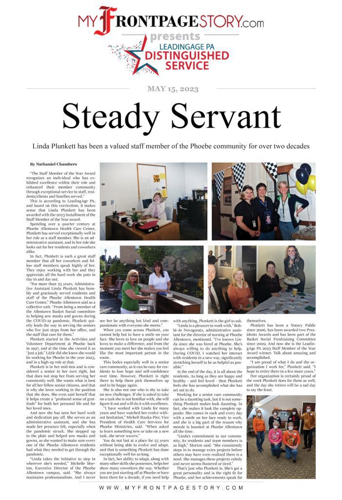 Steady Servant: Linda Plunkett