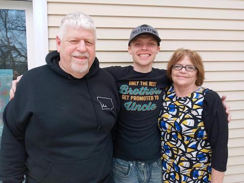 Sue Young with her husband Jon and son Cody