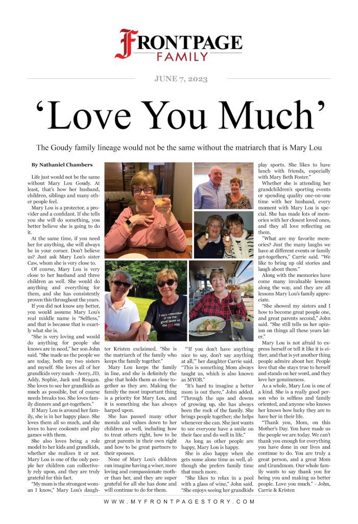 ‘Love You Much’: Mary Lou Goudy