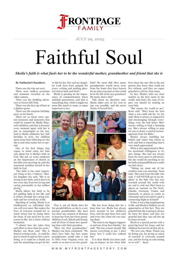Faithful Soul: Sheila’s faith is what fuels her