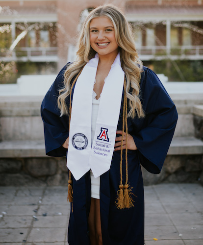 Emily Ferrey graduating from the University of Arizona in 2023