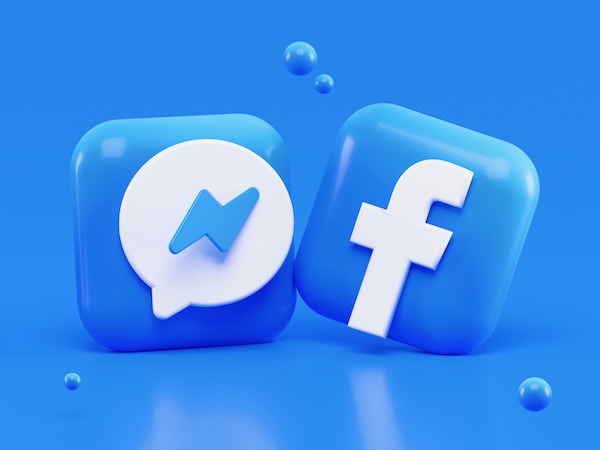 An AI (artificial intelligence) generated image of the Facebook logo and Facebook Messenger logo