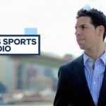 CBS Sports Radio logo on top of picture of Damon Amendolara outside in the city in a suit