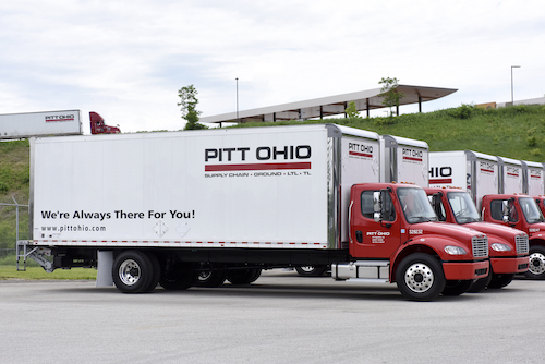 PITT OHIO truck line with their featured slogan "We're always there for you" as the highlight