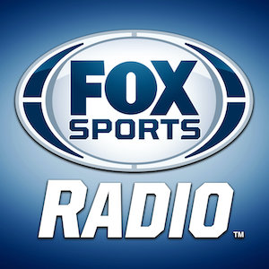 Fox Sports Radio logo with gradient white and blue backdrop