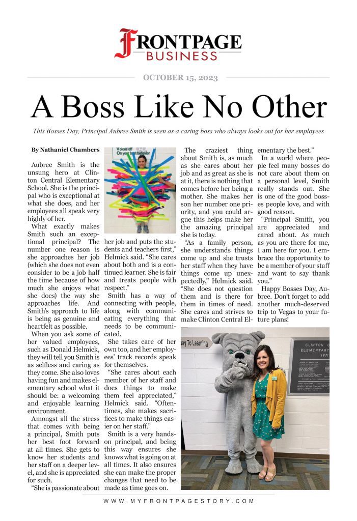 story about Aubree Smith titled 'A Boss Like No Other'