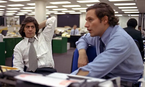 Bob Woodward and Carl Bernstein portrayed as movie characters