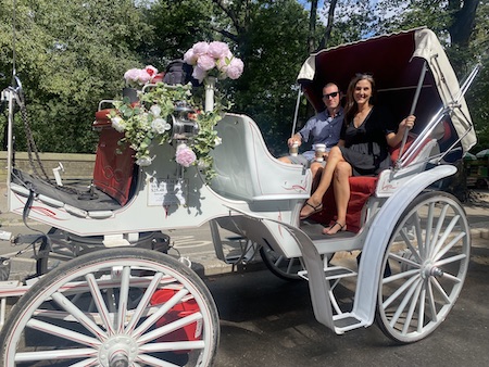 Ryan and Lindsay on a fancy carriage ride