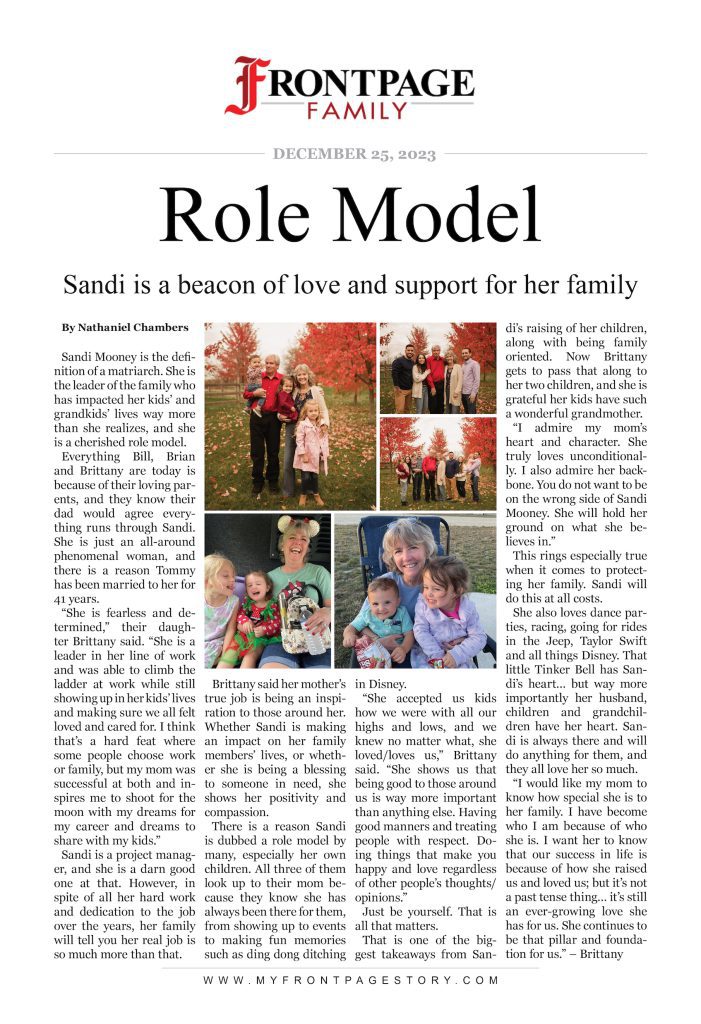 Role Model: Sandi Mooney personalized news story