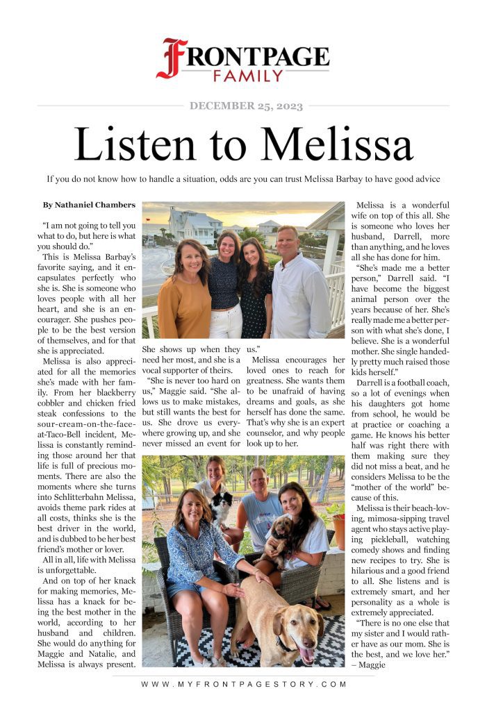 Listen to Melissa Barbay custom newspaper