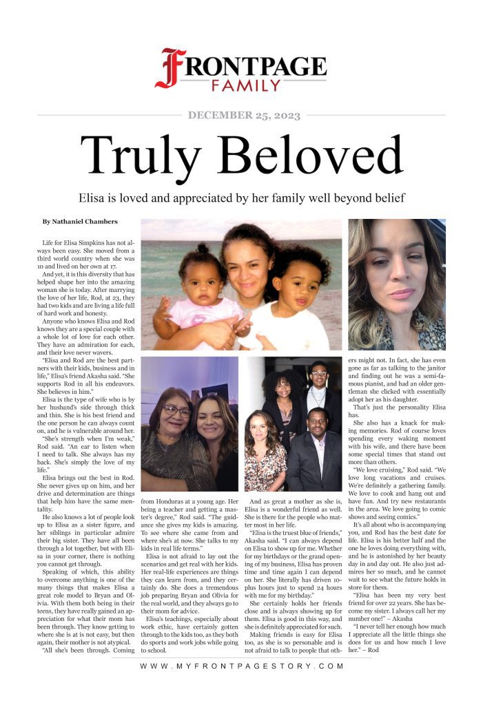 Truly Beloved: Elisa Simpkins custom story
