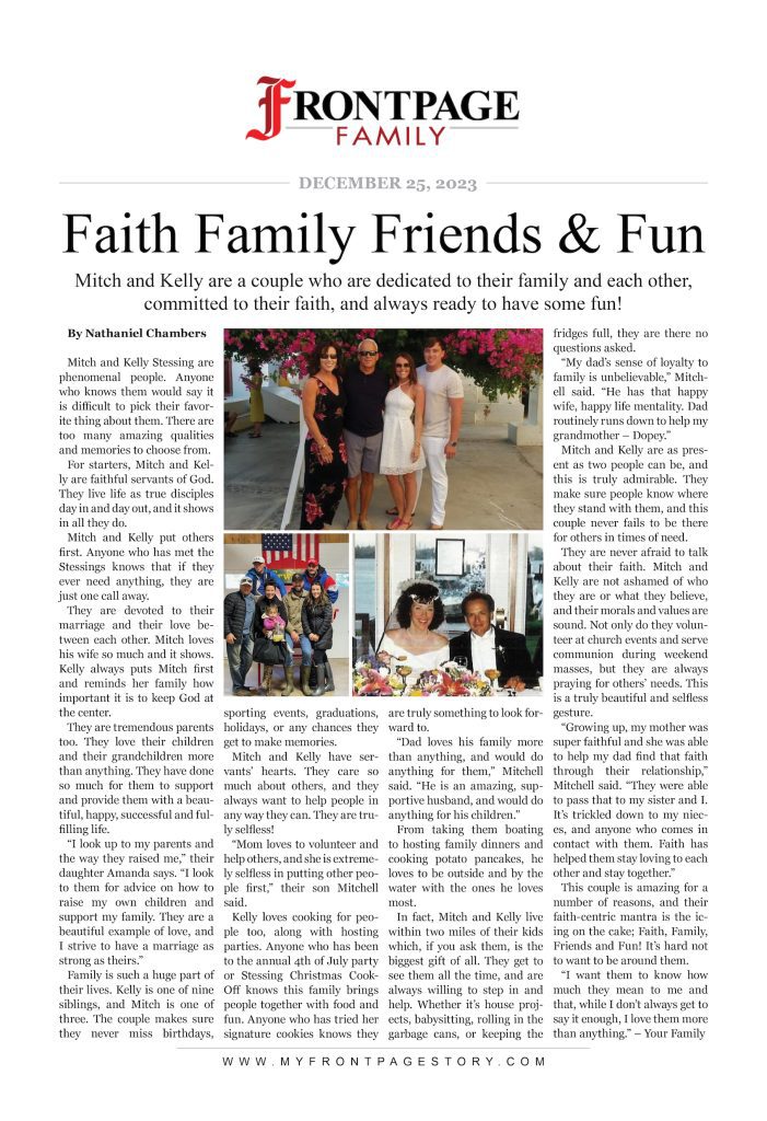 Faith, Family, Friends & Fun: Mitch and Kelly custom Christmas story