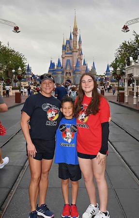 Hyness and her kids at Disney World
