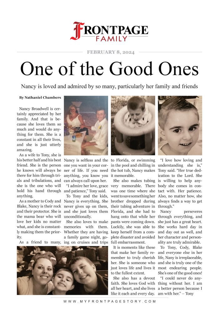 One of the Good Ones: Nancy Broadwell custom story
