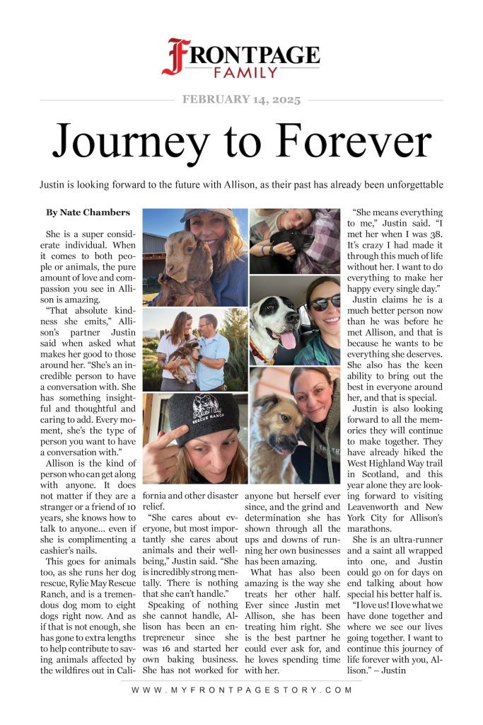 Allison Thompson personalized valentines newspaper