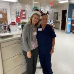 Melissa with her coworker