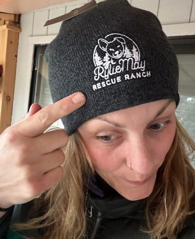 Allison Thompson with her Rylie May Rescue Ranch beanie on