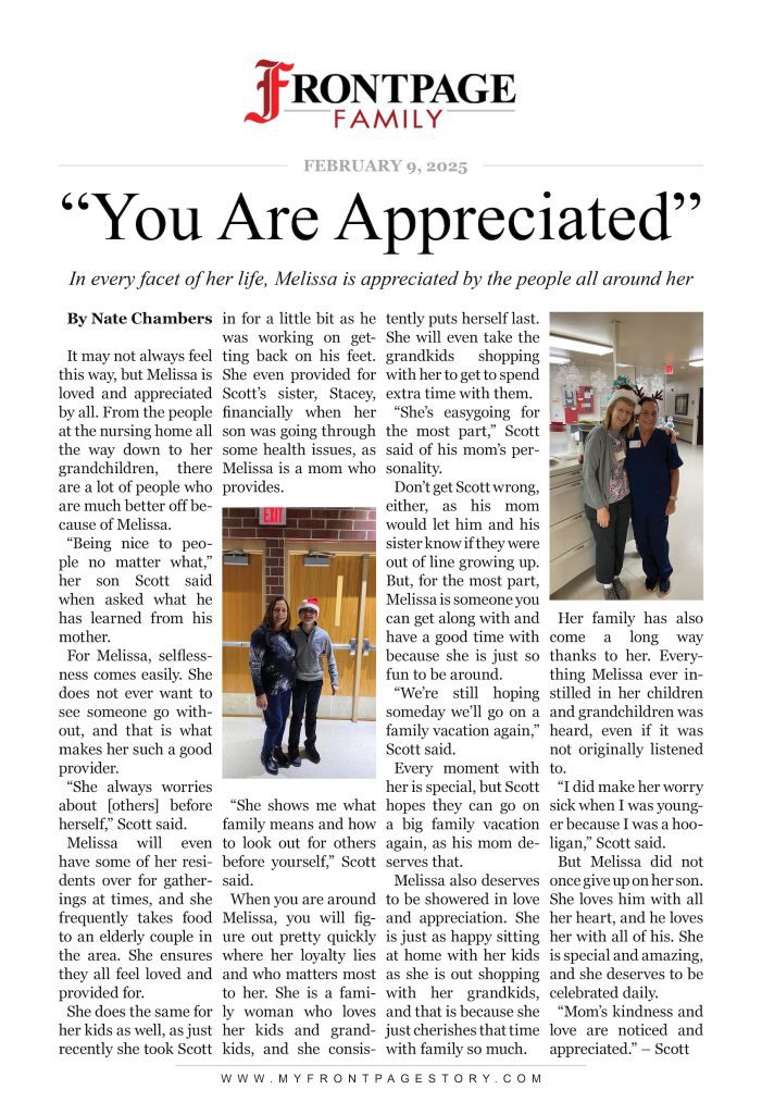 Melissa customized birthday newspaper
