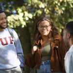 IUP students hanging out outside